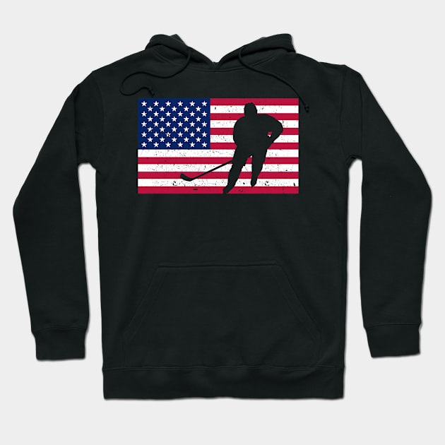 American Ice Hockey Fan Hoodie by RJCatch